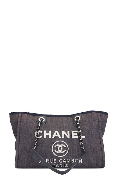 FWRD Renew Chanel Deauville Tote Bag in Black