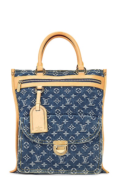 FWRD Renew Louis Vuitton Monogram Denim Tote Bag in Blue