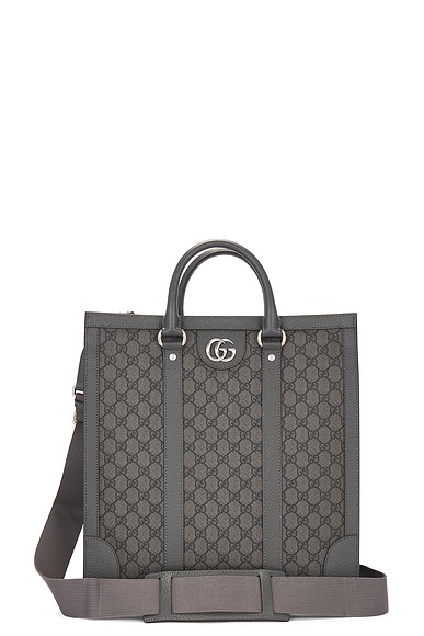 Gucci Gg Supreme Ophidia Tote Bag In Grey