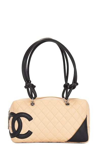FWRD Renew Chanel Cambon Line Shoulder Bag in Beige
