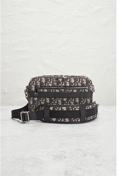 Shop Dior Oblique Safari Shoulder Bag In Black