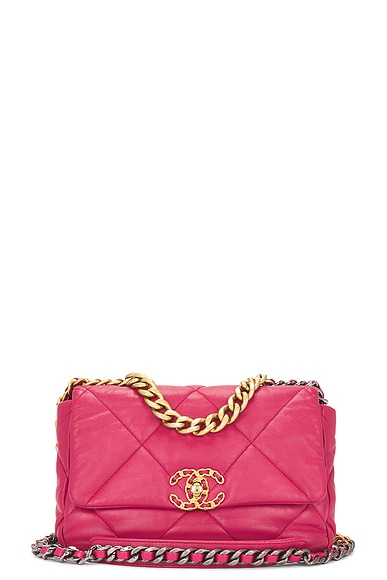 FWRD Renew Chanel Quilted 2 Way Chain Flap Shoulder Bag in Red