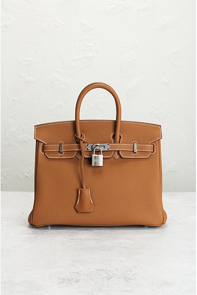 Pre-owned Hermes Togo Birkin 25 Handbag In Gold