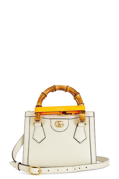 Shop Gucci Diana Bamboo 2 Way Handbag In Ivory