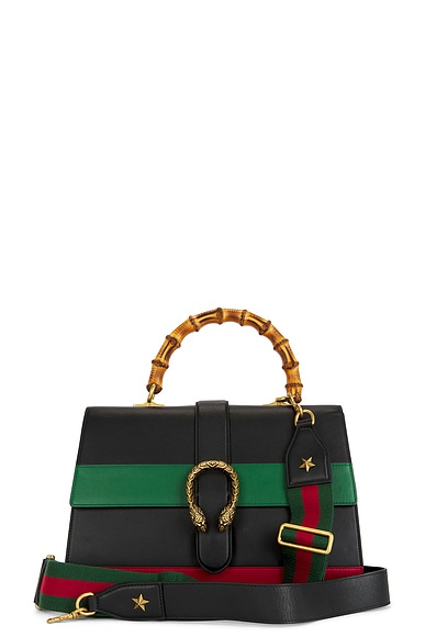 Shop Gucci Bamboo Dionysus 2 Way Handbag In Black