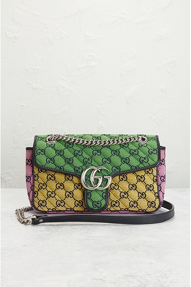 Shop Gucci Gg Marmont Shoulder Bag In Multi