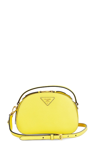 Prada Saffiano 2 Way Handbag In Yellow