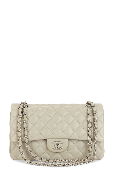 FWRD Renew Chanel Matelasse Chain Turnlock Shoulder Bag in Grey