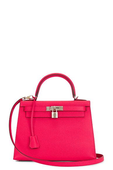 FWRD Renew Hermes Epsom Kelly 25 Handbag in Pink