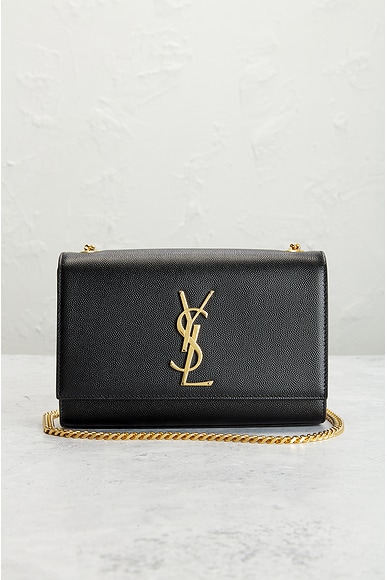 Shop Saint Laurent Small Kate Chain Bag In Black