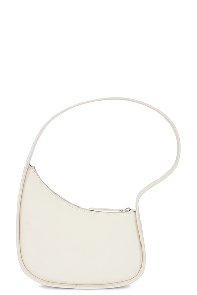 The Row Leather Half Moon Bag In Ivory