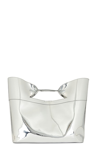 Shop Alexander Mcqueen The Bow Large Bag In Silver