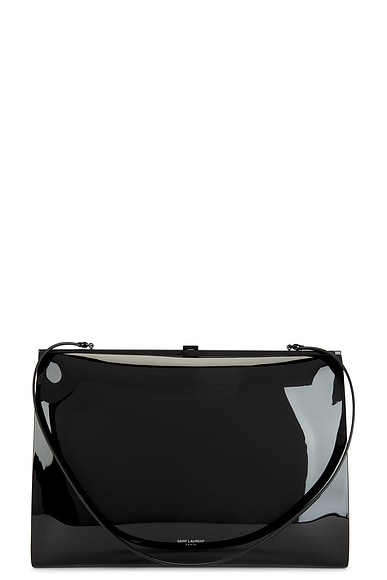 FWRD Renew Saint Laurent Large Gaia Shoulder Bag In Noir