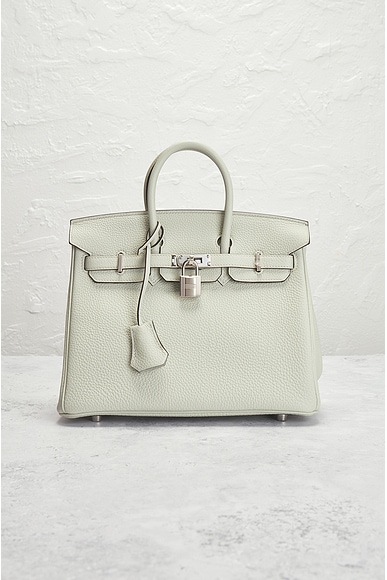 Pre-owned Hermes Togo Birkin 25 Handbag In Grey