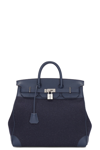 Pre-owned Hermes Haut A Courroies 40 Handbag In Blue