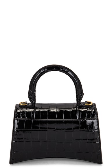 Pre-owned Balenciaga Xs Hourglass Top Handle Bag In Black