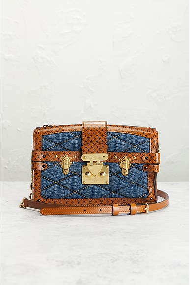Pre-owned Louis Vuitton Monogram Denim Trunk Shoulder Bag In Blue