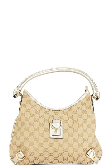 FWRD Renew Gucci Abbey Shoulder Bag in Beige