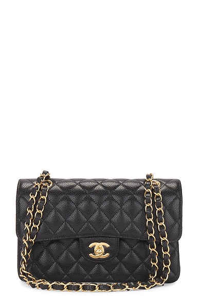 FWRD Renew Chanel Small Quilted Caviar Chain Flap Bag in Black