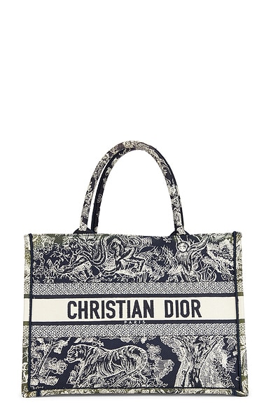 Dior Toile De Jouy Canvas Book Tote Bag In Gray