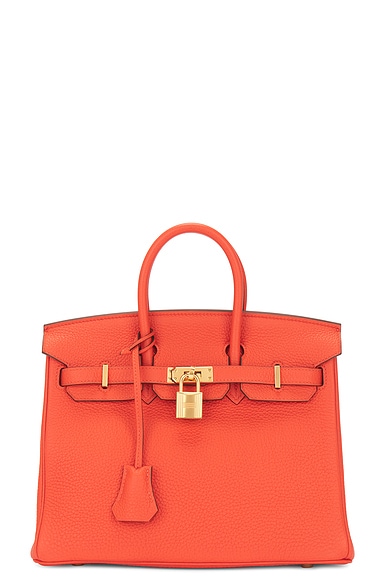 FWRD Renew Hermes Togo Birkin 25 Handbag in Orange