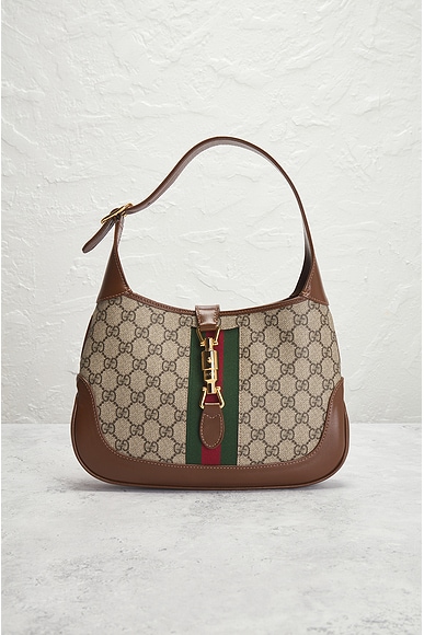 Shop Gucci Gg Jackie Shoulder Bag In Brown