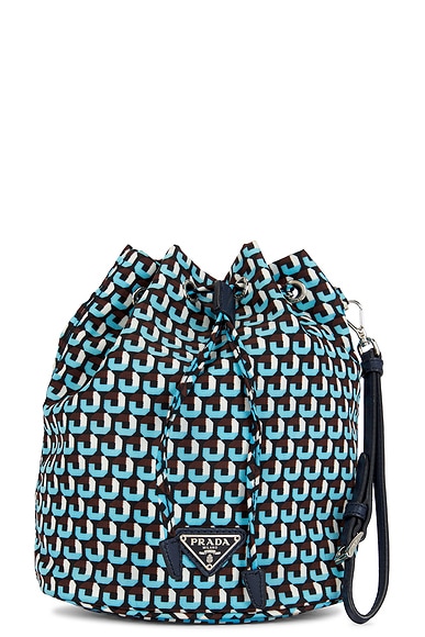 FWRD Renew Prada Drawstring Shoulder Bag in Blue