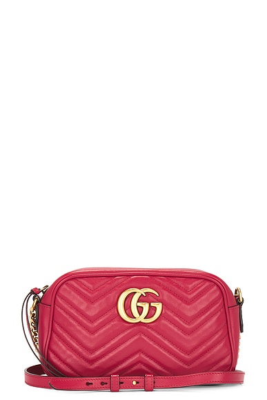 Gucci Gg Marmont Quilted Leather Shoulder Bag In Red