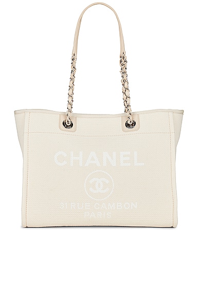 chanel deauville studded tote bag