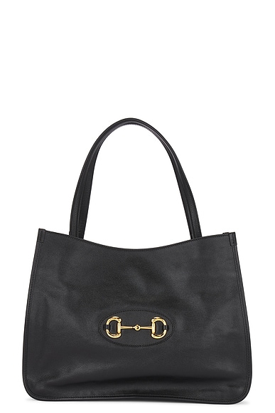 FWRD Renew Gucci Horsebit Handbag in Black