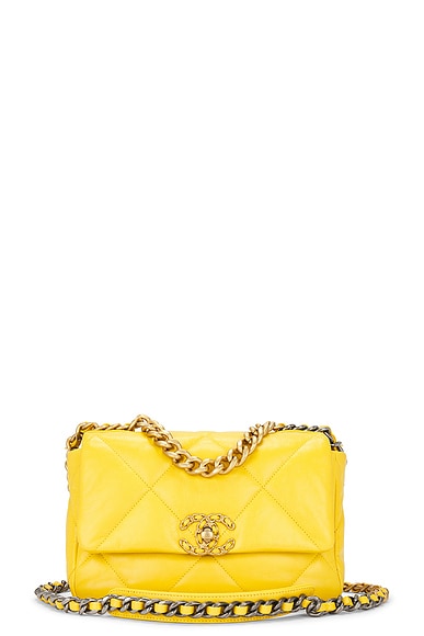 FWRD Renew Chanel Matelasse Chain Shoulder Bag in Yellow