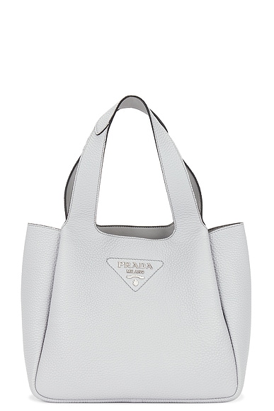 FWRD Renew Prada Vitello Daino Dynamique Handbag in Grey