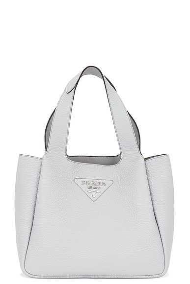 Prada leather handbag white and caramel online