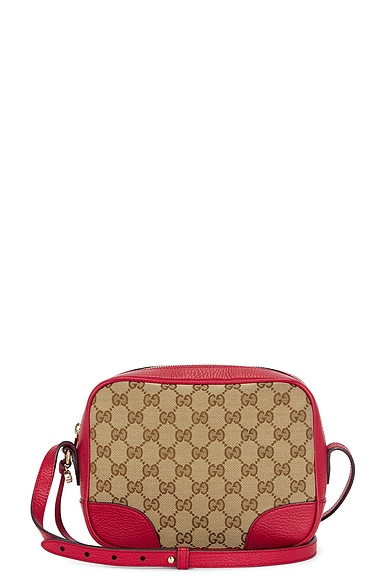 FWRD Renew Gucci GG Canvas Leather Shoulder Bag in Beige