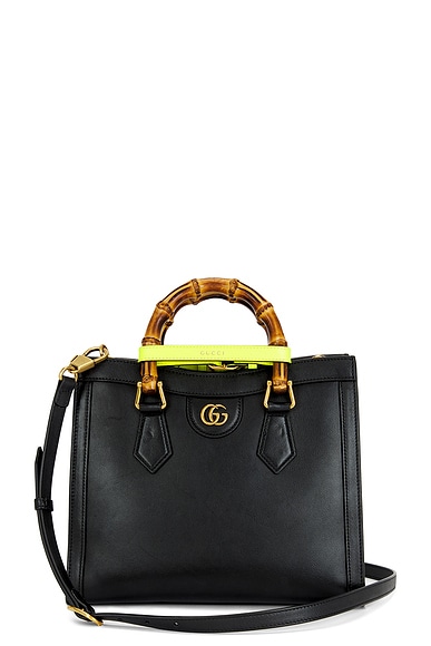 FWRD Renew Gucci Bamboo Diana 2 Way Handbag in Black