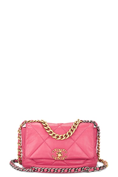 FWRD Renew Chanel Matelasse Lambskin Chain Shoulder Bag in Pink