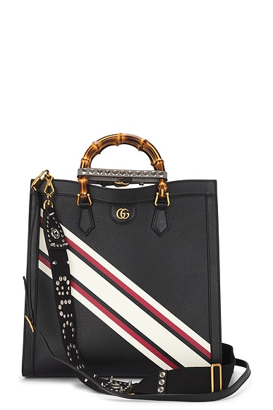 FWRD Renew Gucci Bamboo Diana 2 Way Handbag in Black
