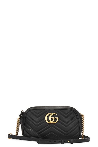 FWRD Renew Gucci GG Marmont Chain Shoulder Bag in Black