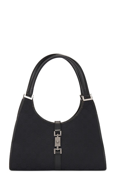 FWRD Renew Gucci GG Canvas Shoulder Bag in Black