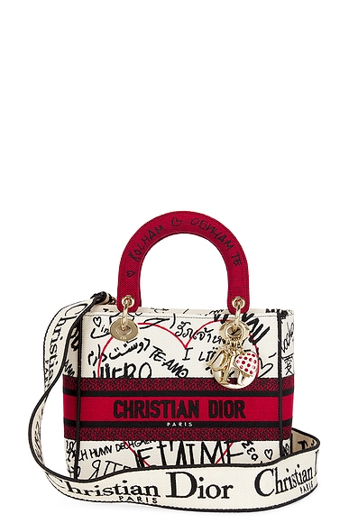 FWRD Renew Dior Lady Canvas Handbag in Multi
