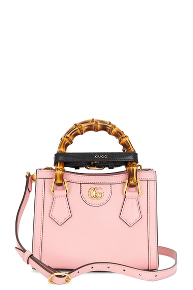 FWRD Renew Gucci Diana Bamboo 2 Way Handbag in Pink