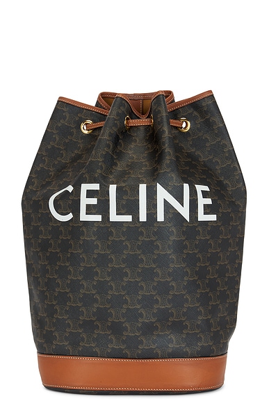 FWRD Renew Celine Triomphe Shoulder Bag in Brown
