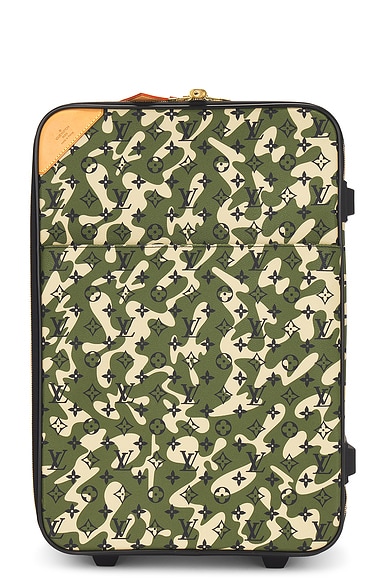 FWRD Renew Louis Vuitton Camouflage Carry Luggage in Green