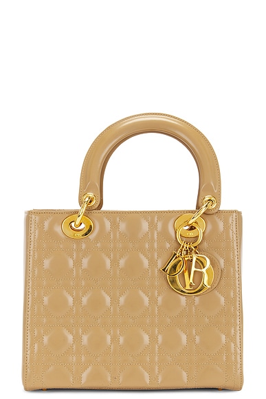 FWRD Renew Dior Lady Cannage Handbag in Brown