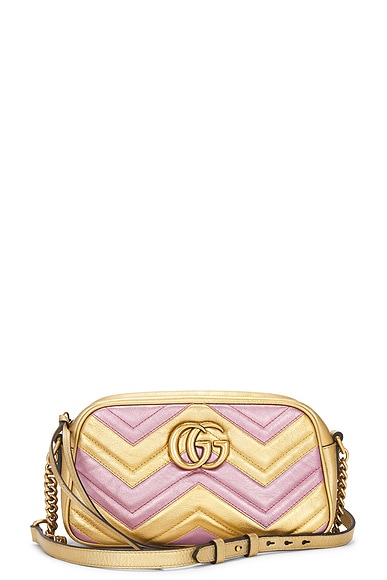 FWRD Renew Gucci GG Marmont Chain Shoulder Bag in Gold