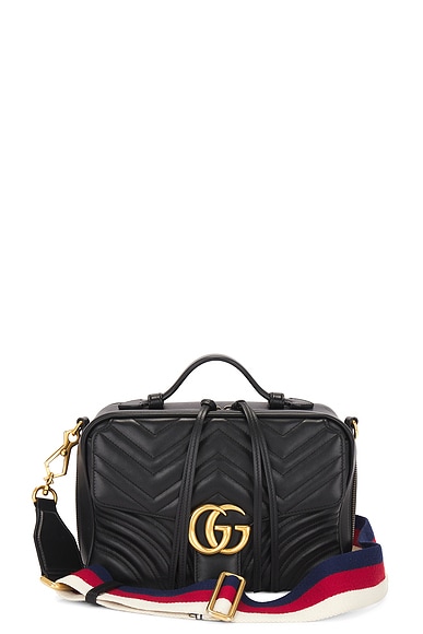 FWRD Renew Gucci GG Marmont 2 Way Shoulder Bag in Black