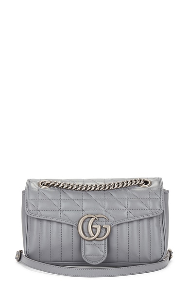 FWRD Renew Gucci GG Marmont Chain Shoulder Bag in Grey