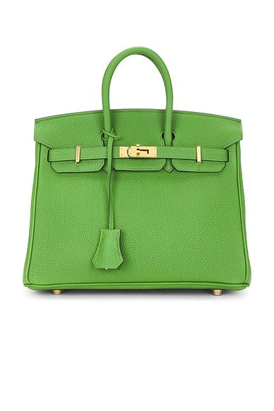 FWRD Renew Hermes Togo B Stamp Birkin 25 Handbag in Vert Yucca