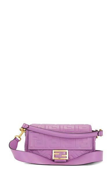 FWRD Renew Fendi Zucca Mama 2 Way Baguette Shoulder Bag in Purple