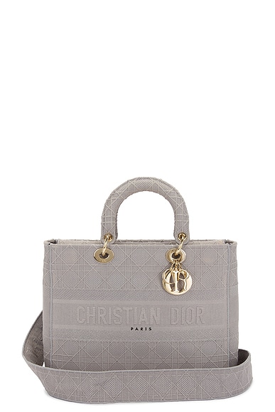 FWRD Renew Dior Lady Handbag in Grey